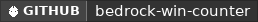 GitHub data badge for Bedrock Win Counter 1.0.0